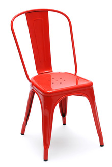 La chaise en métal  rouge 3-4- Tolix