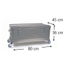 Malle sur roues dimensions - 80x45x36cm - 4 roulettes