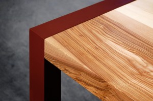 Table en bois et métal constante armeta rouge-vue2