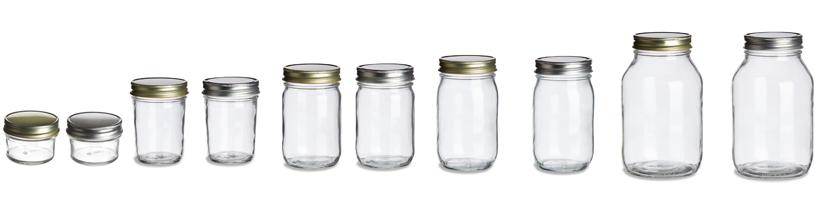 les différentes tailles et dimensions de mason jar